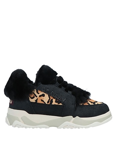 MOU Sneakers Black Soft Leather, Wool