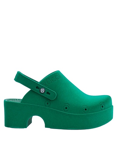 XOCOI Mule e zoccoli Verde smeraldo Fibre tessili