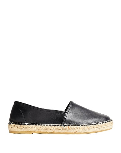 8 by YOOX Espadrillas LEATHER ROUND TOE ESPADRILLES
 Nero 100% Pelle ovina