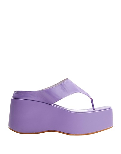 8 by YOOX Flip flops LEATHER PLATFORM FLIP-FLOPS
 Lilac 100% Ovine leather