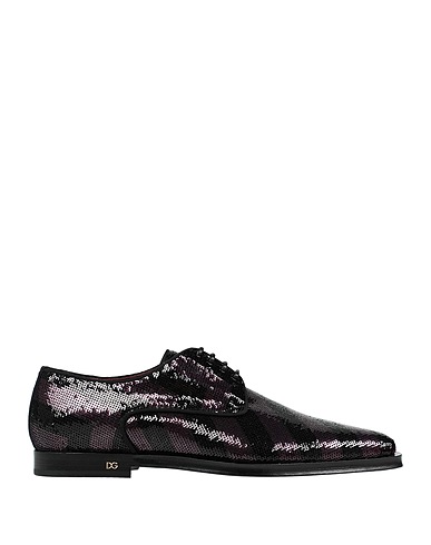 DOLCE&GABBANA Laced shoes Plum 80% Polyester, 11% Calfskin, 9% Cotton