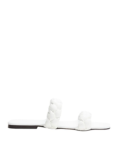 8 by YOOX Sandalen TWO STRAP WOVEN  SANDALS
 Weiß 100% Schafleder