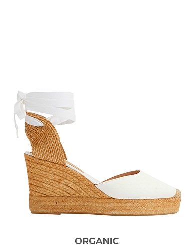 8 by YOOX Espadrilles ORGANIC COTTON WEDGE ESPADRILLES
 White Textile fibers