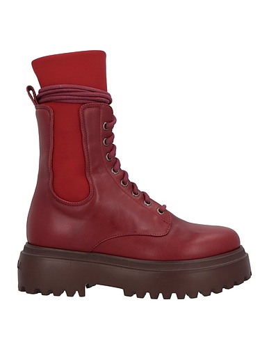 LE SILLA Ankle boot Brick Leather, Textile fibers