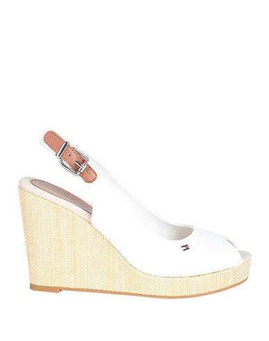 TOMMY HILFIGER Sandali Bianco 90% Cotone, 10% Pelle