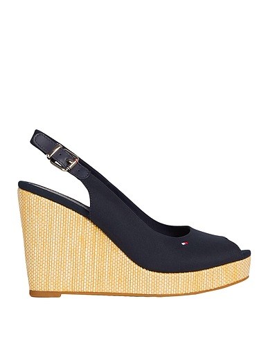 TOMMY HILFIGER Sandali Blu notte 90% Cotone, 10% Pelle