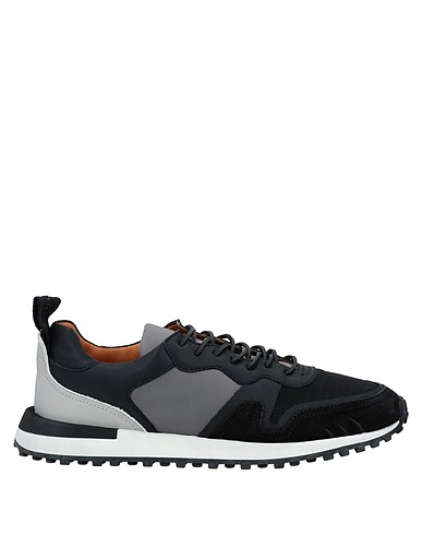 BUTTERO® Sneakers Black Leather, Textile fibers