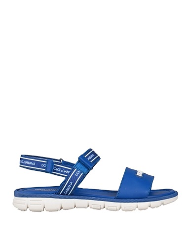 DOLCE&GABBANA Sandals Blue Soft Leather, Textile fibres