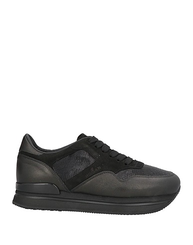 HOGAN Sneakers Black Soft Leather, Textile fibers