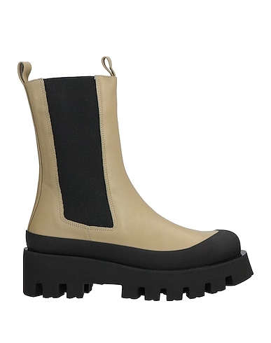 PALOMA BARCELÓ Ankle boot Sage green Soft Leather, Textile fibres