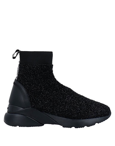 HOGAN Sneakers Black Soft Leather, Textile fibers