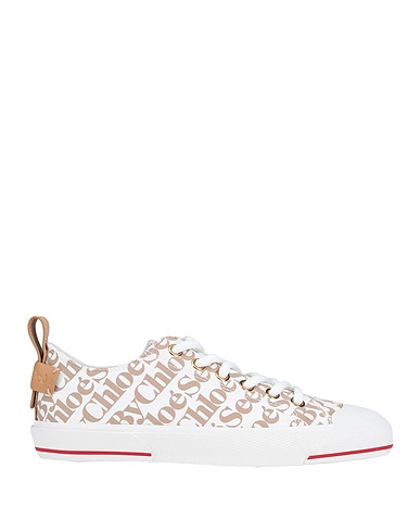 SEE BY CHLOÉ Sneakers White Soft Leather, Textile fibres