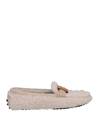 TOD'S Loafers Light grey Lambskin, Shearling