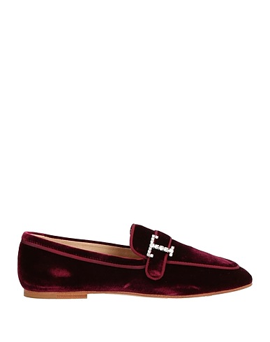 TOD'S Loafers Burgundy Textile fibers