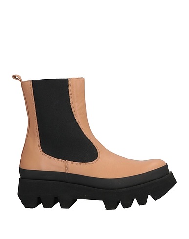 PALOMA BARCELÓ Ankle boot Light brown Soft Leather, Textile fibers