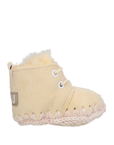 MOU Newborn shoes Ivory Leather, Textile fibres