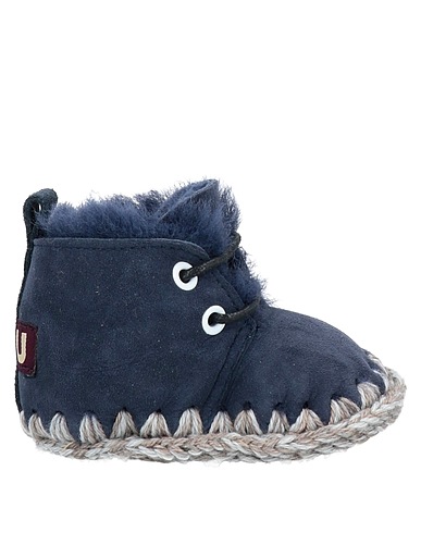 MOU Newborn shoes Midnight blue Leather, Textile fibres