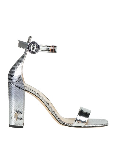 MANILA GRACE Sandals Silver Soft Leather
