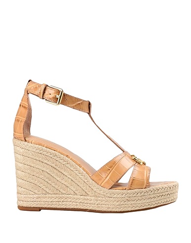 LAUREN RALPH LAUREN Espadrilles HALE EMBOSSED LEATHER SANDAL
 Sand Soft Leather