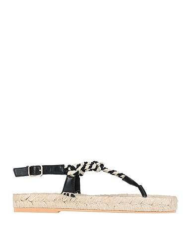 KANNA Espadrilles Black Soft Leather, Textile fibres