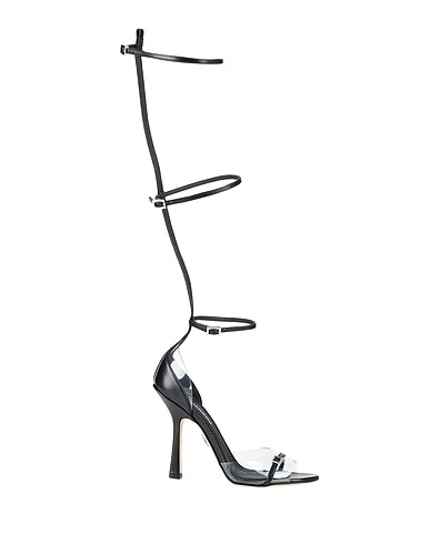DSQUARED2 Sandals Black Calfskin, PVC - Polyvinyl chloride