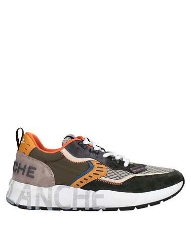 VOILE BLANCHE Sneakers Dark green Soft Leather, Textile fibers