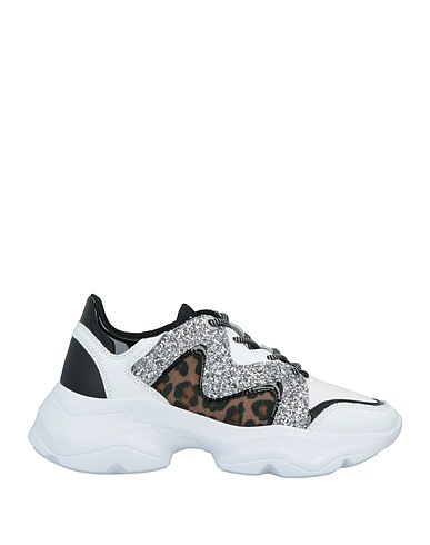 MANILA GRACE Sneakers White Soft Leather, Textile fibres