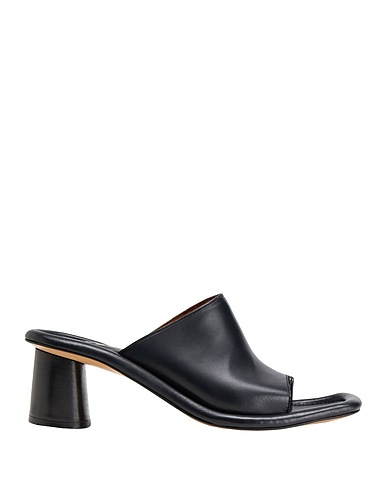 8 by YOOX Dianetten LEATHER SQUARE TOE THONG MULE
 Schwarz 100% Kalbsleder