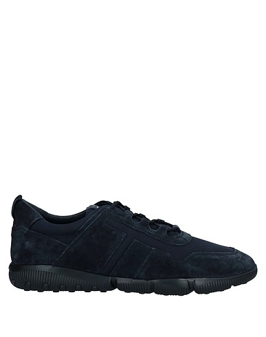 TOD'S Sneakers Blu notte Pelle, Fibre tessili
