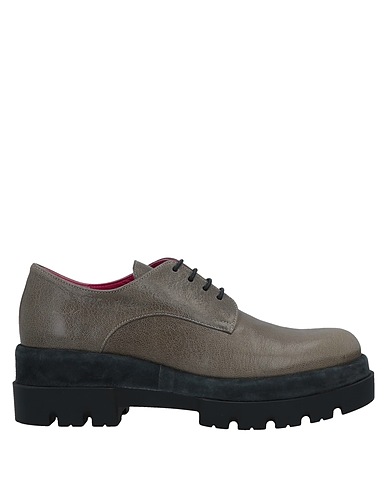 LE BABE Schnürschuhe Militärgrün Leder