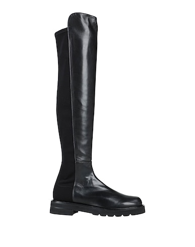 STUART WEITZMAN Boots Black Soft Leather, Textile fibers