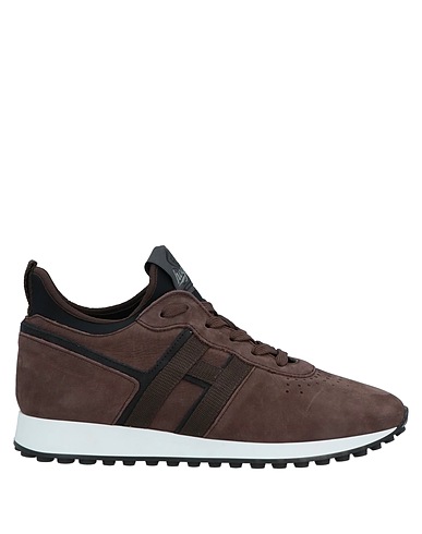HOGAN Sneakers Light brown Soft Leather, Textile fibers