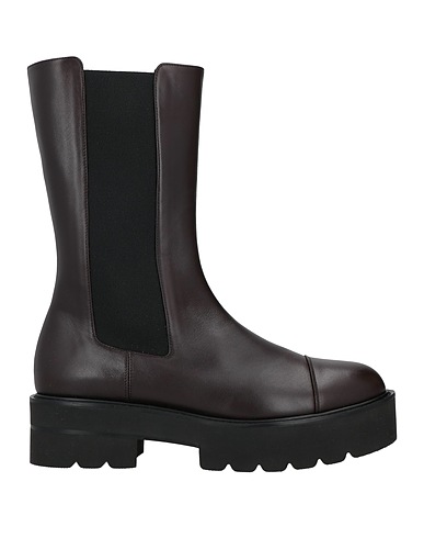 STUART WEITZMAN Ankle boot Dark brown Calfskin, Textile fibres