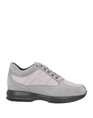 HOGAN Sneakers Hellgrau Leder, Gewebefasern