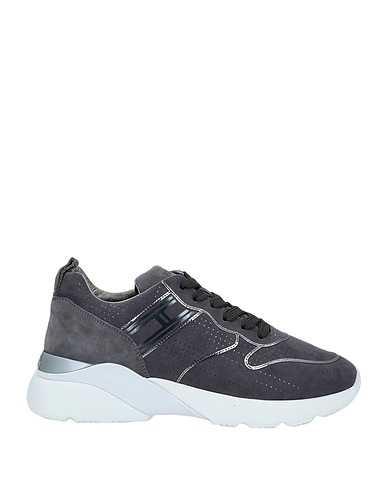 HOGAN Sneakers Lead Leather, Textile fibers