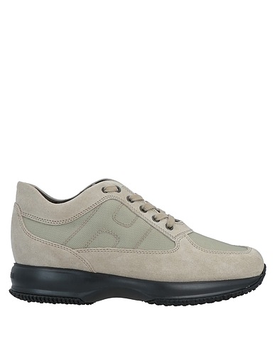 HOGAN Sneakers Light grey Soft Leather, Textile fibers