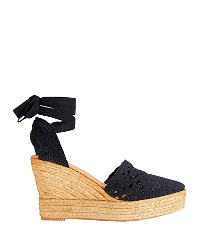 8 by YOOX Espadrillas ORGANIC COTTON WEDGE ESPADRILLES
 Nero 75% Cotone, 25% Poliestere