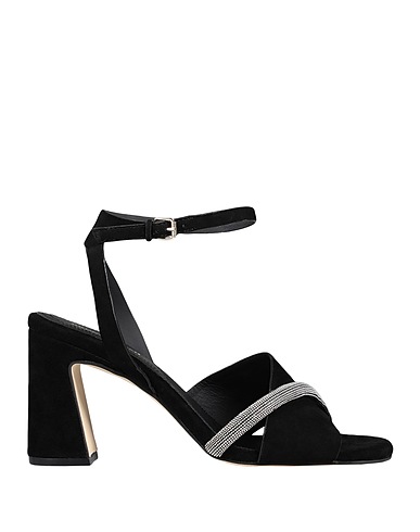 BRUNO PREMI Sandals Black 100% Goat skin