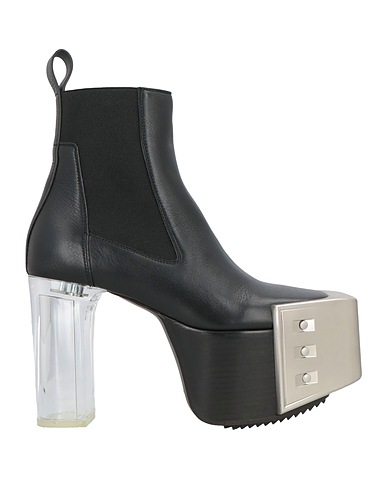 RICK OWENS Ankle boot Black Soft Leather, Metal