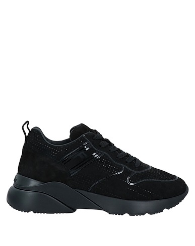 HOGAN Sneakers Black Leather, Textile fibers
