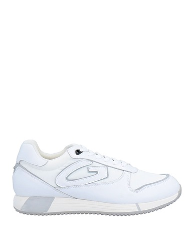 ALBERTO GUARDIANI Sneakers White Soft Leather, Textile fibres