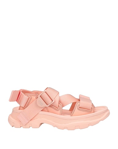 MCQUEEN Sandals Salmon pink Textile fibres, Soft Leather