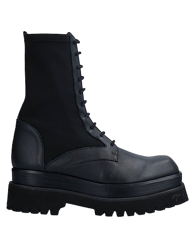 PALOMA BARCELÓ Ankle boot Black Soft Leather, Textile fibers