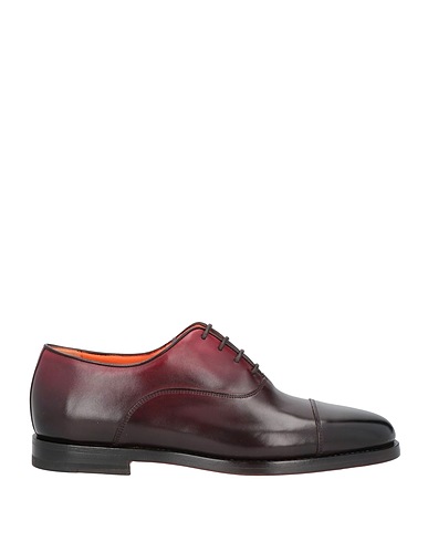 SANTONI レースアップシューズ ガーネット 革