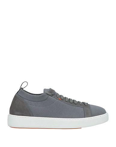 SANTONI Sneakers GRIGIO Textile fibers, Soft Leather