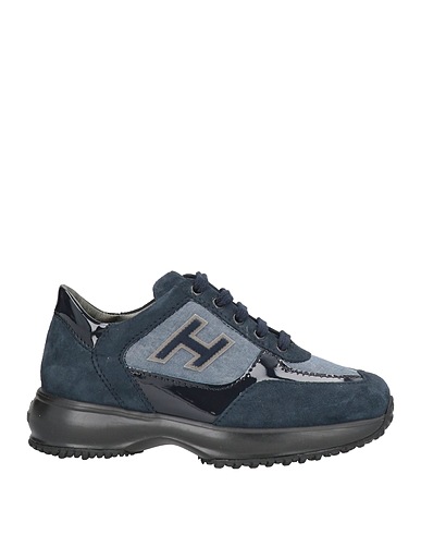 HOGAN Sneakers JUNIOR Navy blue Soft Leather, Textile fibres
