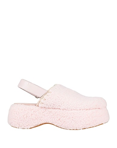 MOU Mules and clogs Light pink Textile fibres, Leather