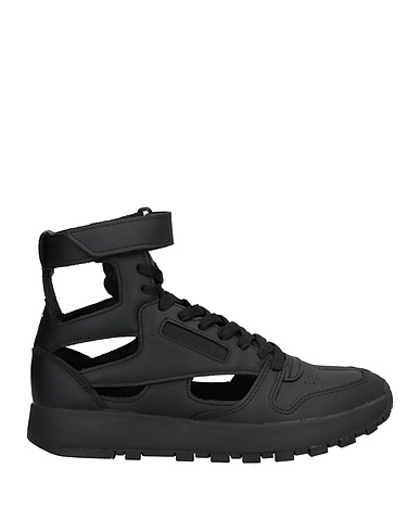 MAISON MARGIELA x REEBOK Sneakers Black Soft Leather, Textile fibers