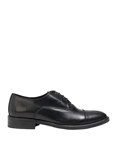 GREY DANIELE ALESSANDRINI Laced shoes Black Soft Leather