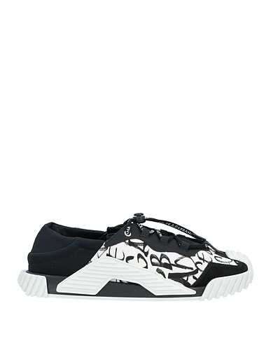 DOLCE&GABBANA Canvas sneakers  Black 40% Cotton, 39% Calfskin, 17% Polyamide, 4% Elastane
